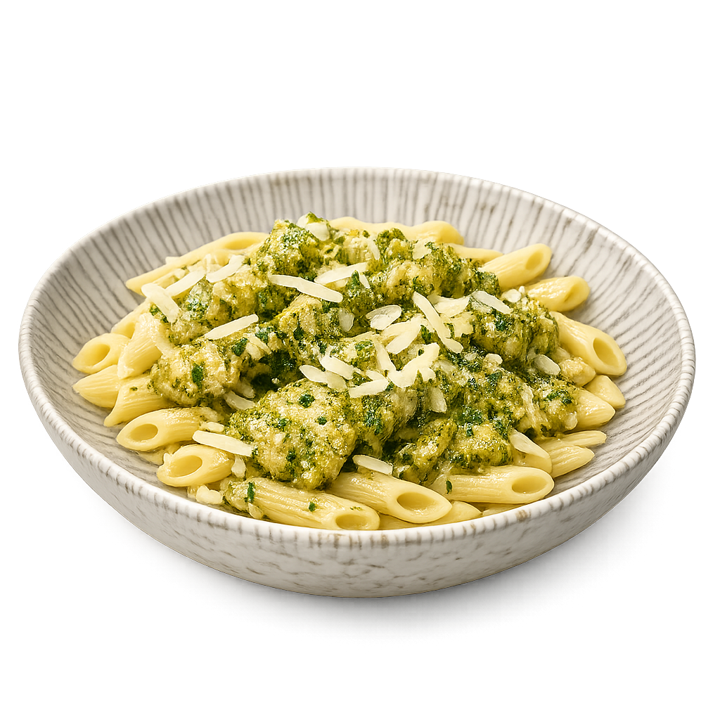 Pâte poulet pesto